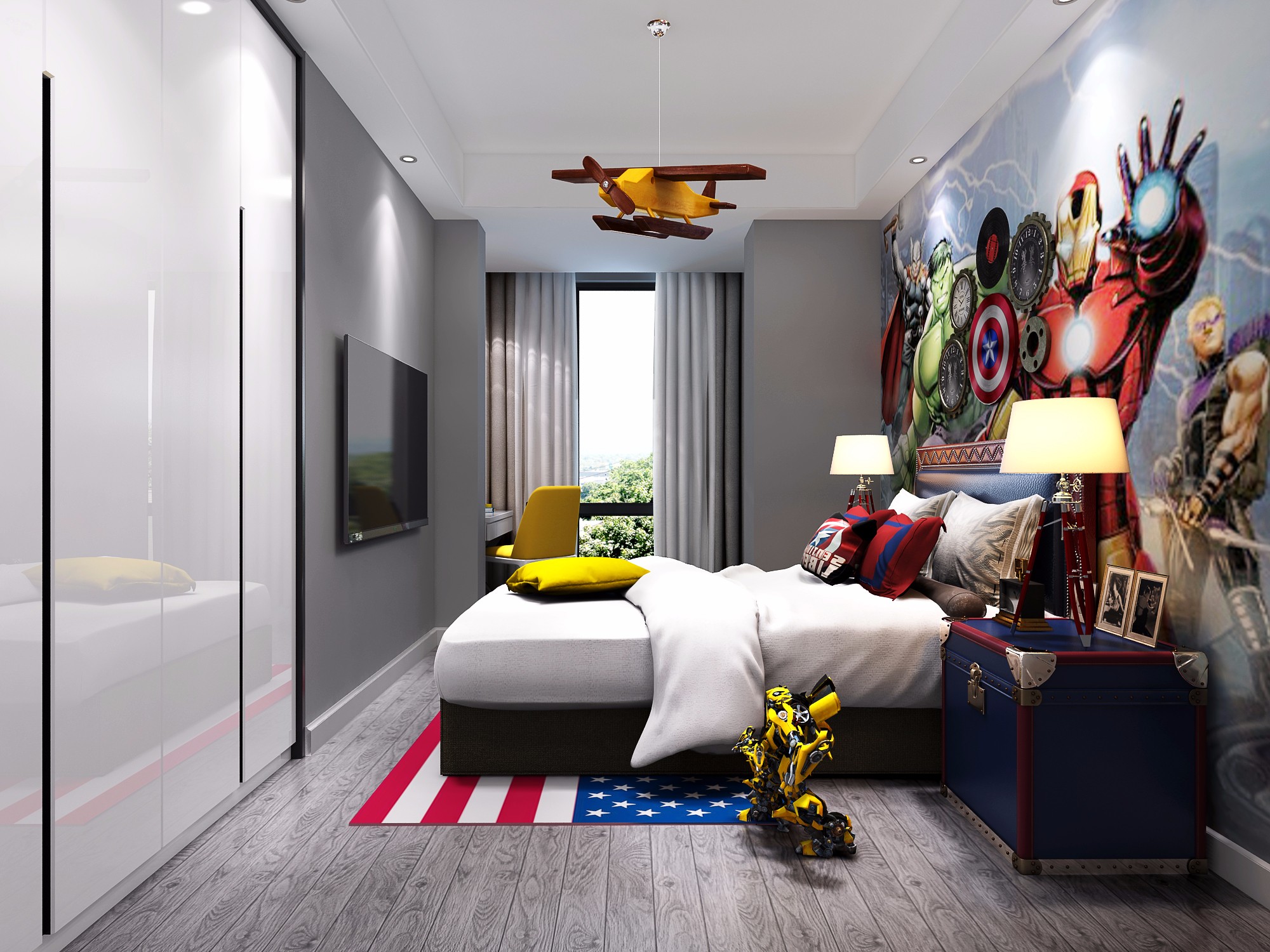 80㎡原木风loft